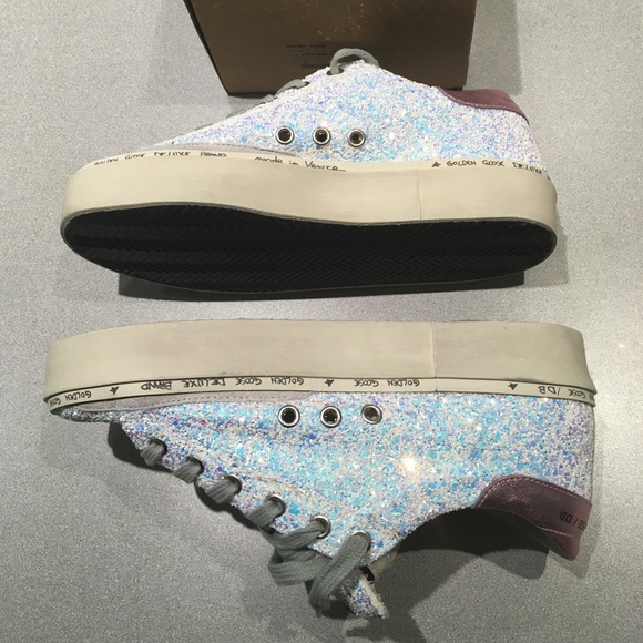 Golden Goose Hi-Star Shoe Iridescent Glitter NIB - Picture 5 of 8